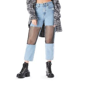 CARMAR HERMIA REMI RHINESTONE NETTING JEAN